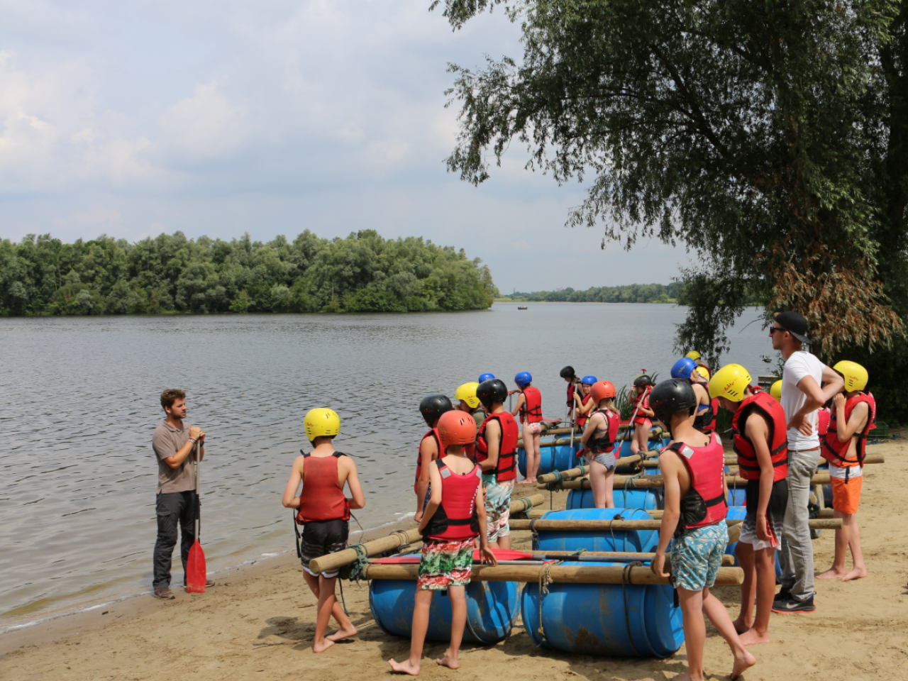 Raft building and sailing