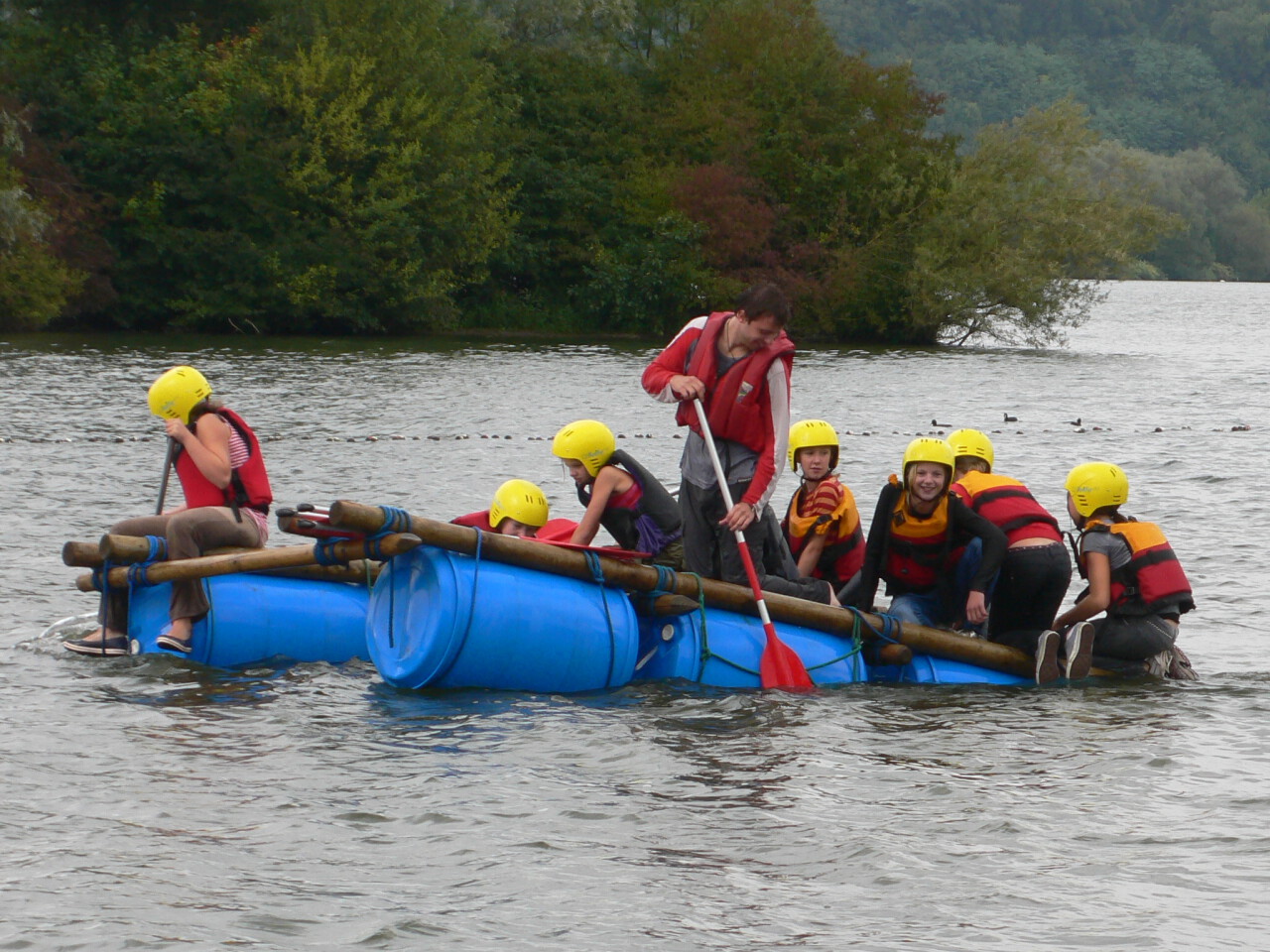 Raft building and sailing