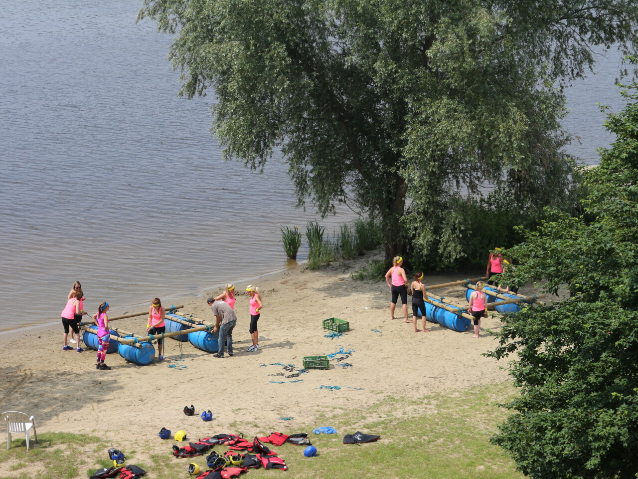 Raft building and sailing